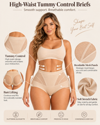 High-Waisted Tummy Control Mesh Shaping Panties