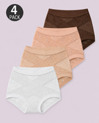 Tummy-Smoothing High-Waist Breathable Lace Briefs