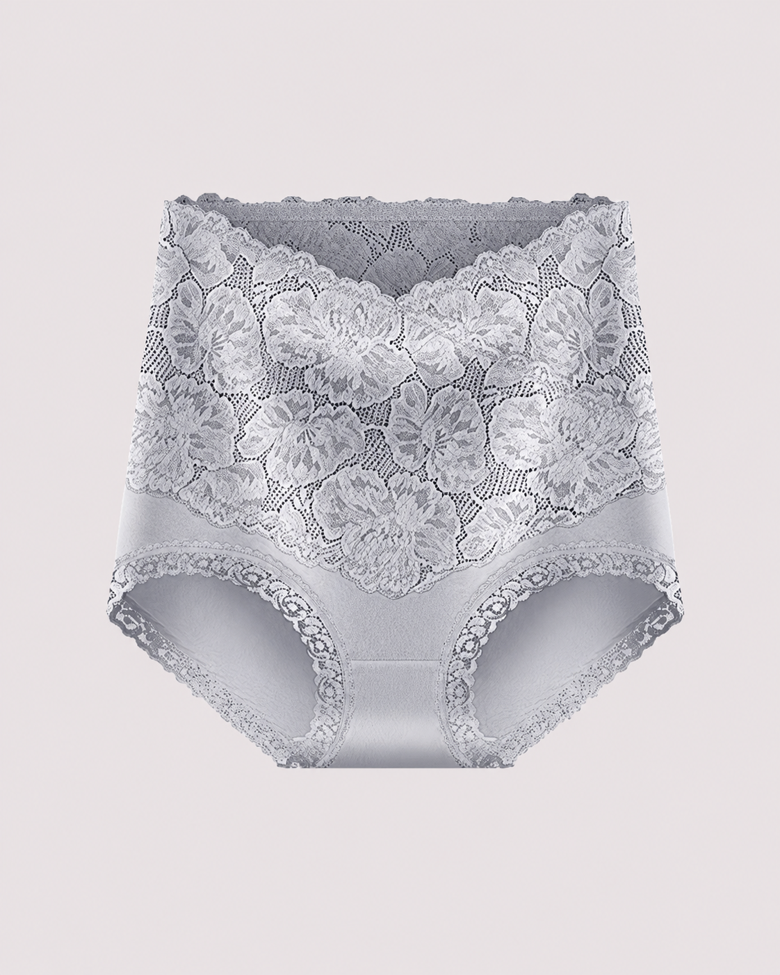 High Waist Tummy Control Lace Cotton Briefs