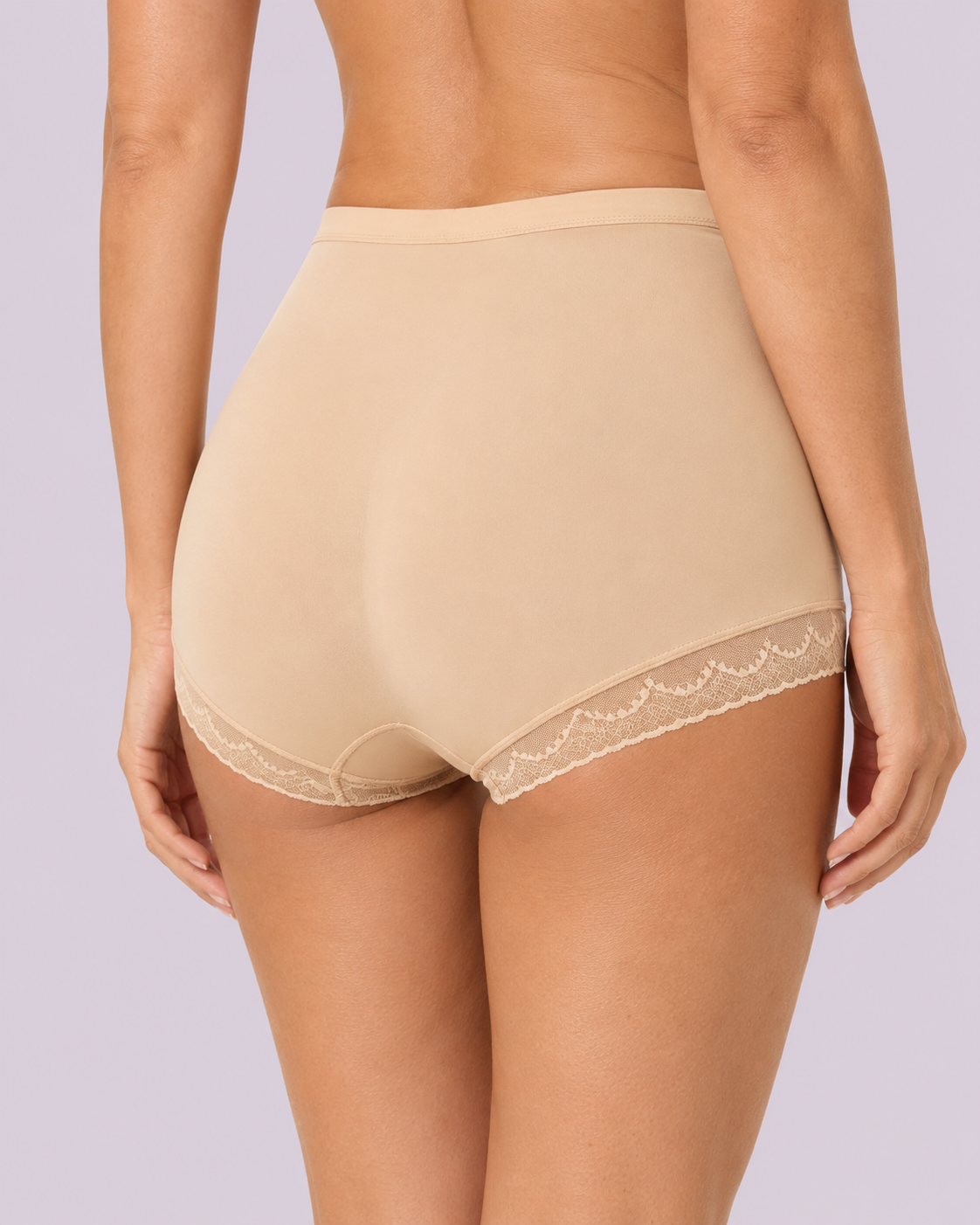 Tummy-Smoothing Crossover Mesh Lace Shaping Boyshorts