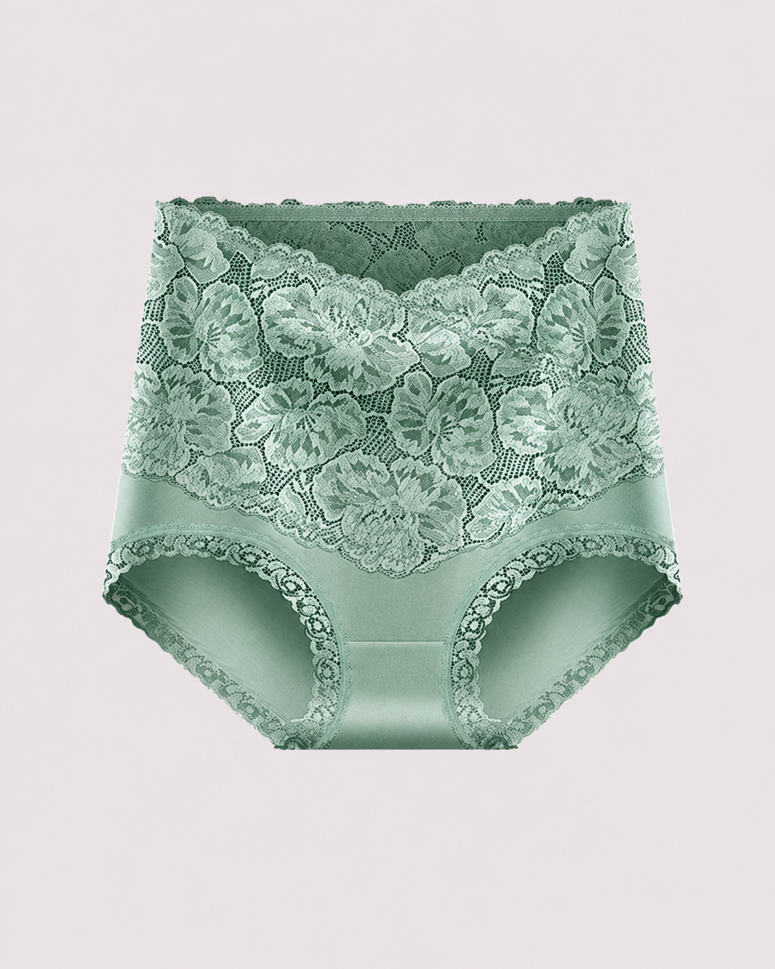 High Waist Tummy Control Lace Cotton Briefs