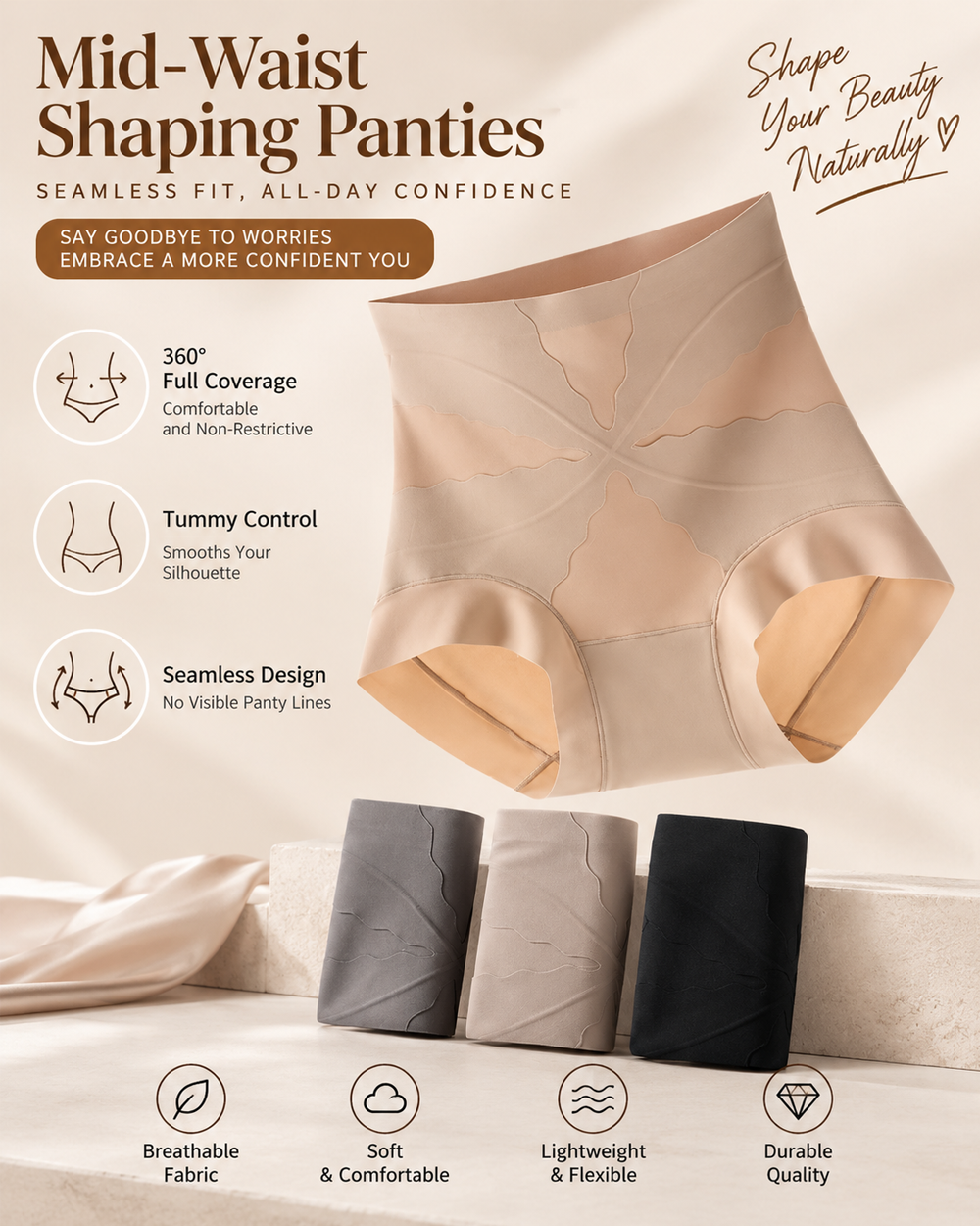 X-Shaped Tummy Control Butt Lifting Shaping Panties