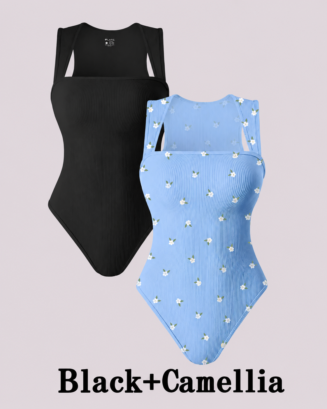 Flattering Slim-Fit & Ribbed Knit Square-Neck Bodysuit