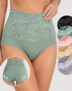 High Waist Tummy Control Lace Cotton Briefs