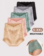 High Waist Tummy Control Lace Cotton Briefs