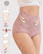 High Waist Tummy Control Lace Cotton Briefs