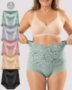 High Waist Tummy Control Lace Cotton Briefs