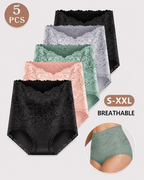 High Waist Tummy Control Lace Cotton Briefs