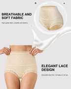 High Waist Tummy Control Lace Cotton Briefs