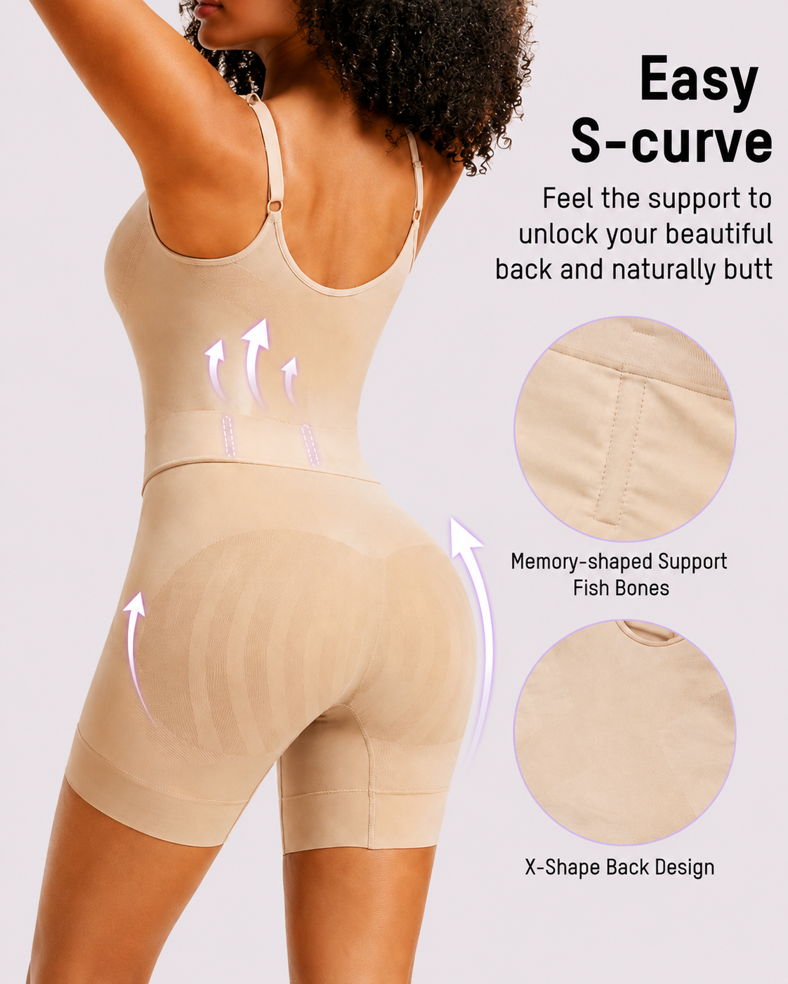 Bathroom-Easy Seamless Mid-Thigh Shapewear Bodysuit