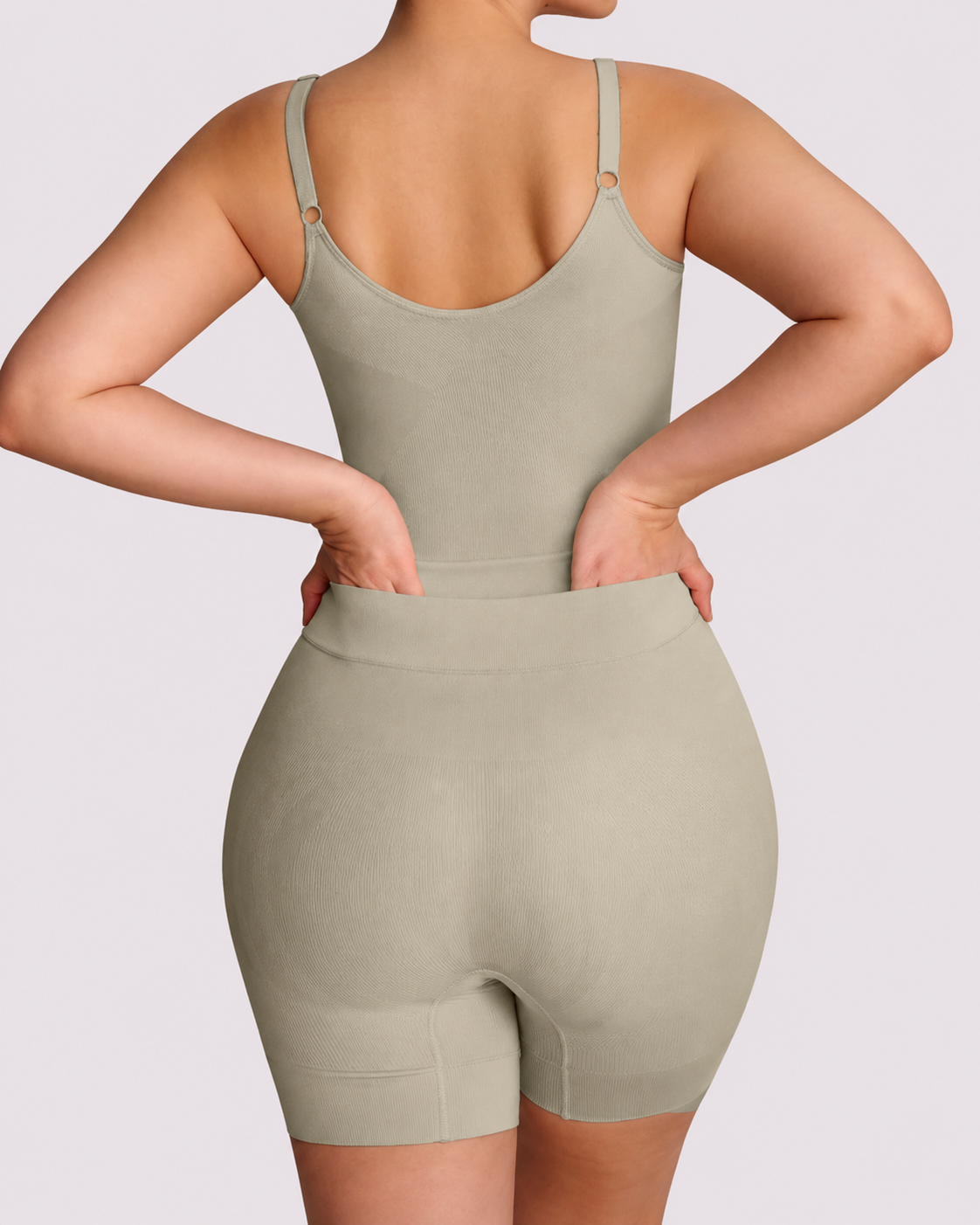 Bathroom-Easy Seamless Mid-Thigh Shapewear Bodysuit