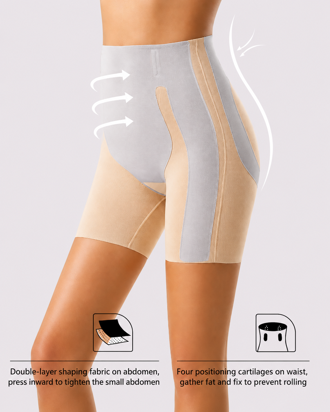 Medium Compression Breathable High-Waist Shaper Shorts