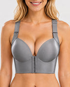 Front Closure Wide Straps Cup Full Coverage Push Up Bra