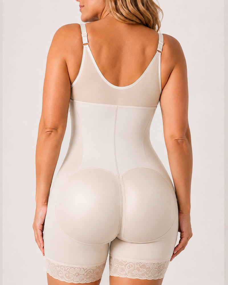 Full Body Shaping Lace Trim Shapewear Bodysuit