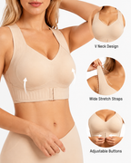 Front Closure Cross Back Wireless Posture Seamless Support Bra
