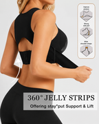 Front Closure Cross Back Wireless Posture Seamless Support Bra