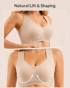 Front Closure Cross Back Wireless Posture Seamless Support Bra