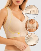 Front Closure Cross Back Wireless Posture Seamless Support Bra