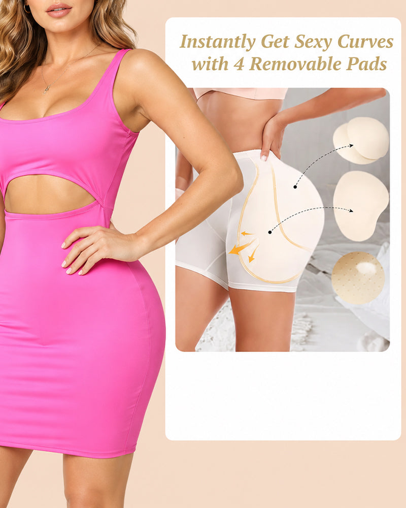 4 Removable Butt Pads Seamless Breathable Shaper Shorts