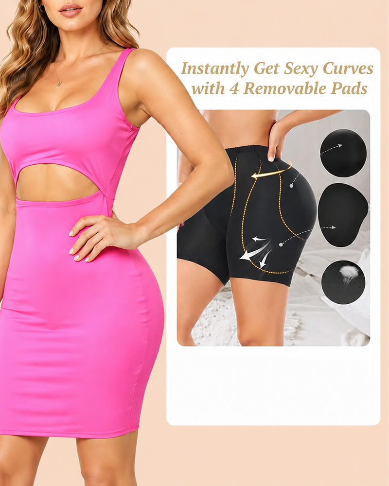 4 Removable Butt Pads Seamless Breathable Shaper Shorts