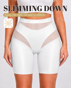 High Waist Tummy Control Sheer Mesh Patchwork Shaping Shorts