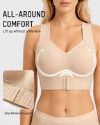 Front Closure Cross Back Wireless Posture Seamless Support Bra