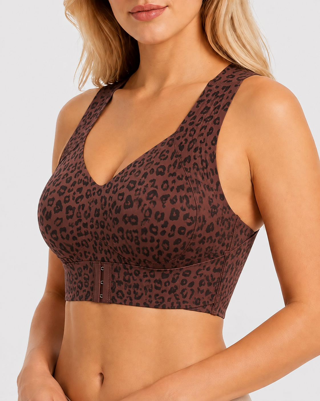 Front Closure Cross Back Wireless Posture Seamless Support Bra
