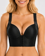 Front Closure Wide Straps Cup Full Coverage Push Up Bra