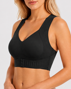 Front Closure Cross Back Wireless Posture Seamless Support Bra