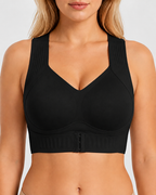 Front Closure Cross Back Wireless Posture Seamless Support Bra