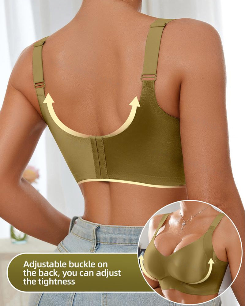 Wireless Lift Satin Wide-Strap Support Bra