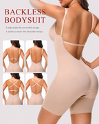 Tummy Control Seamless Plunge Mid-Thigh Shapewear Bodysuit