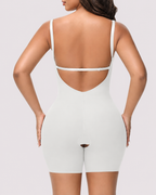 Tummy Control Seamless Plunge Mid-Thigh Shapewear Bodysuit