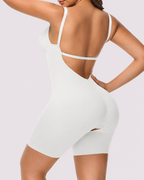 Tummy Control Seamless Plunge Mid-Thigh Shapewear Bodysuit
