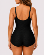 Tummy Control Ribbed Tie-Front One-Piece Swimwear