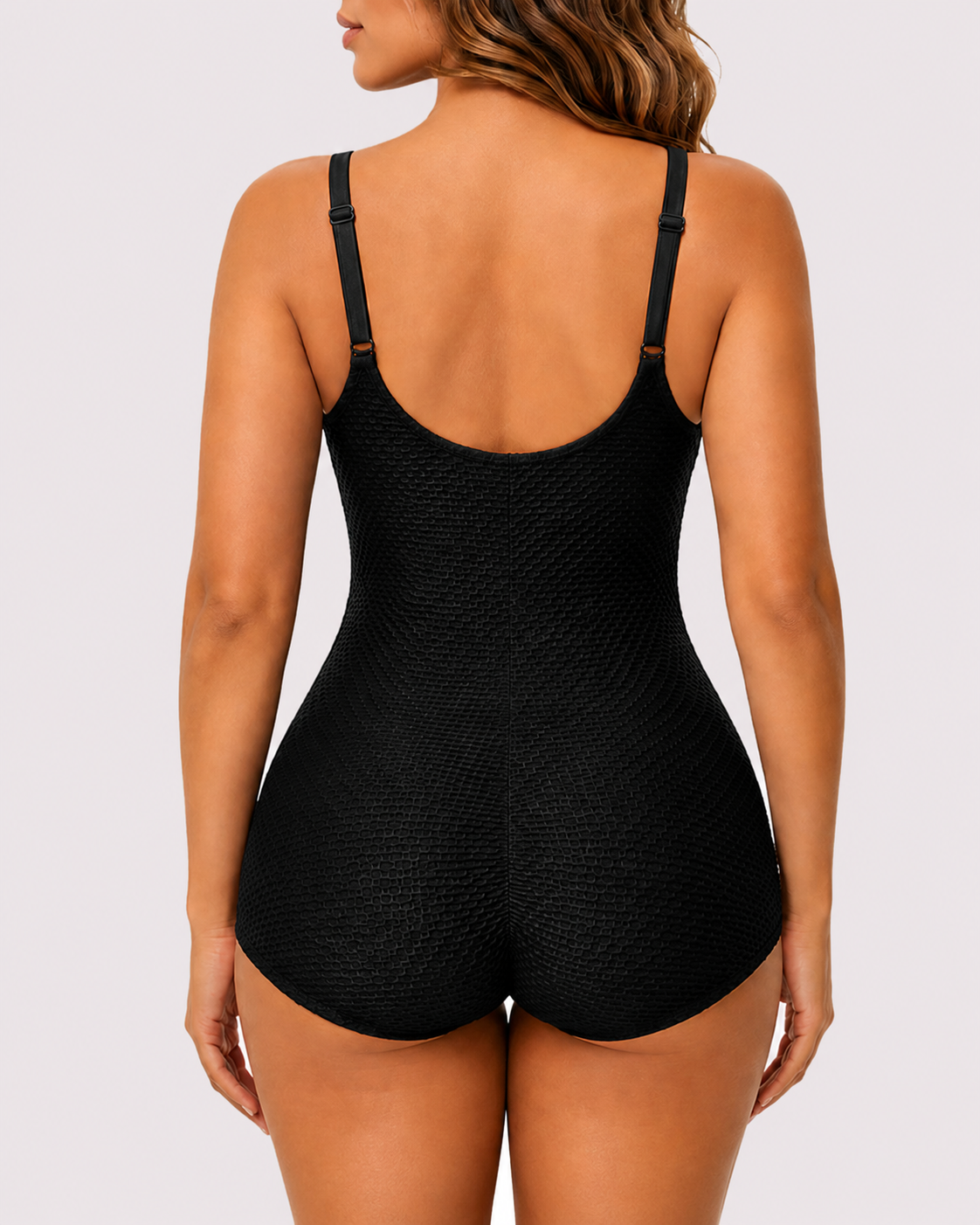 Tummy Control Ribbed Tie-Front One-Piece Swimwear