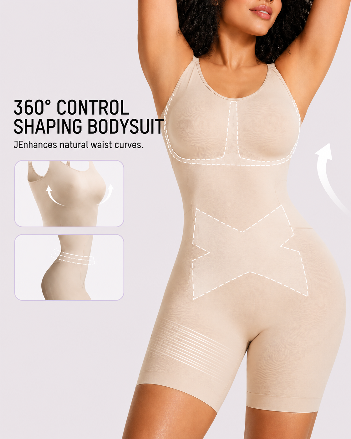 Bathroom-Easy Seamless Mid-Thigh Body Shaper