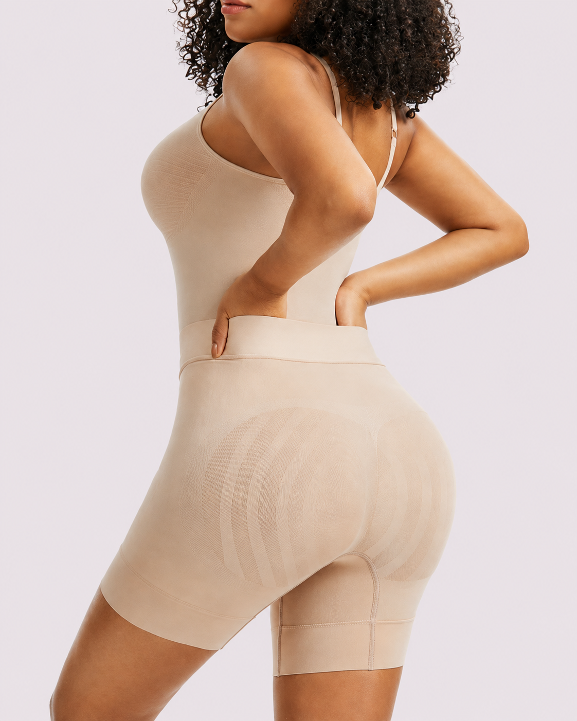 Bathroom-Easy Seamless Mid-Thigh Body Shaper