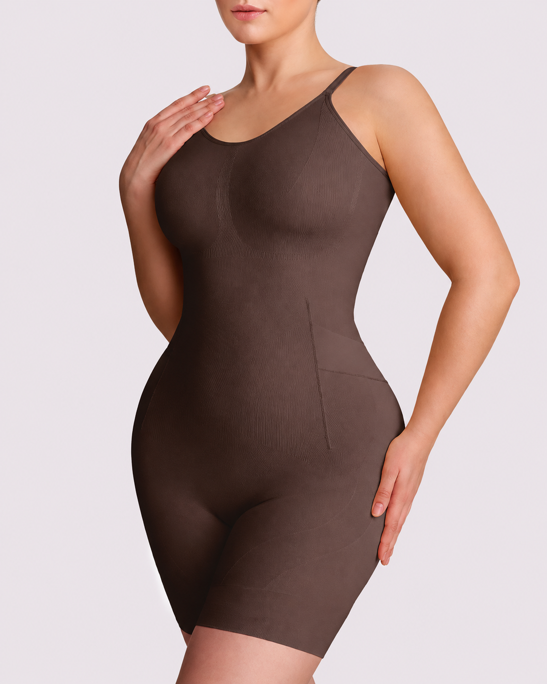 Bathroom-Easy Seamless Mid-Thigh Body Shaper