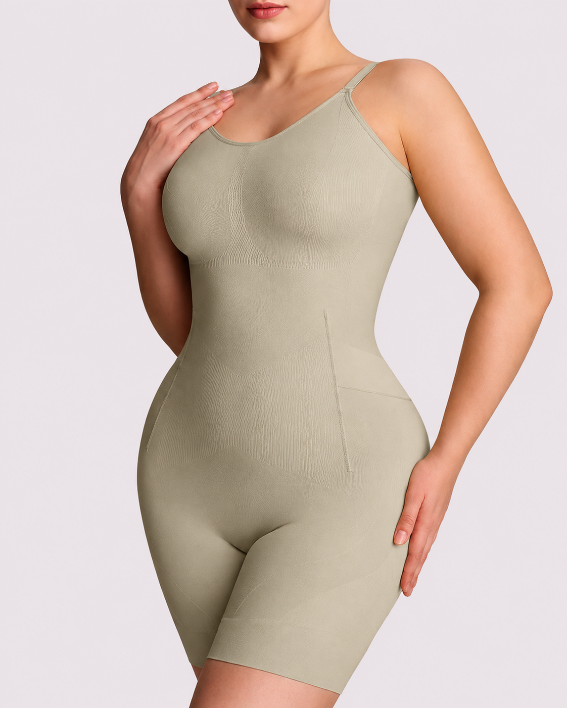 Bathroom-Easy Seamless Mid-Thigh Body Shaper