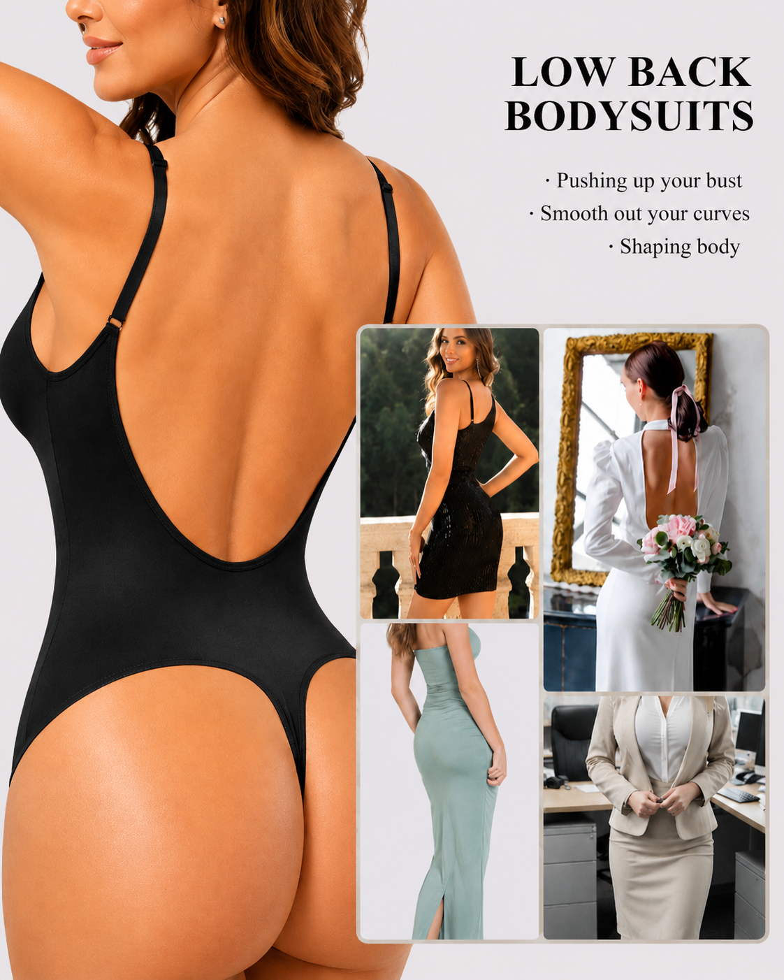 Tummy Control Seamless Low-Back Thong Bodysuit