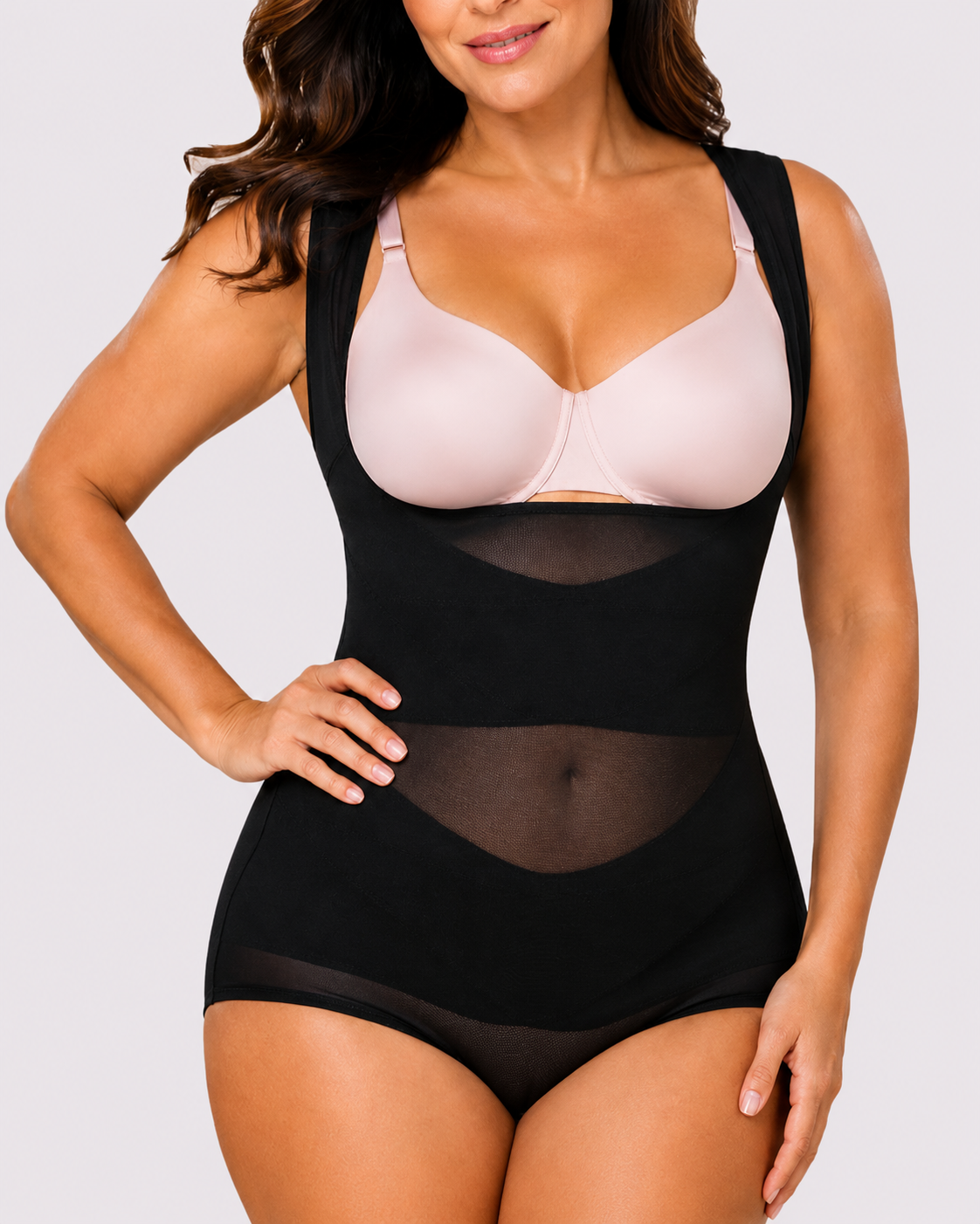 Tummy Control Seamless Open-Bust Shapewear Bodysuit