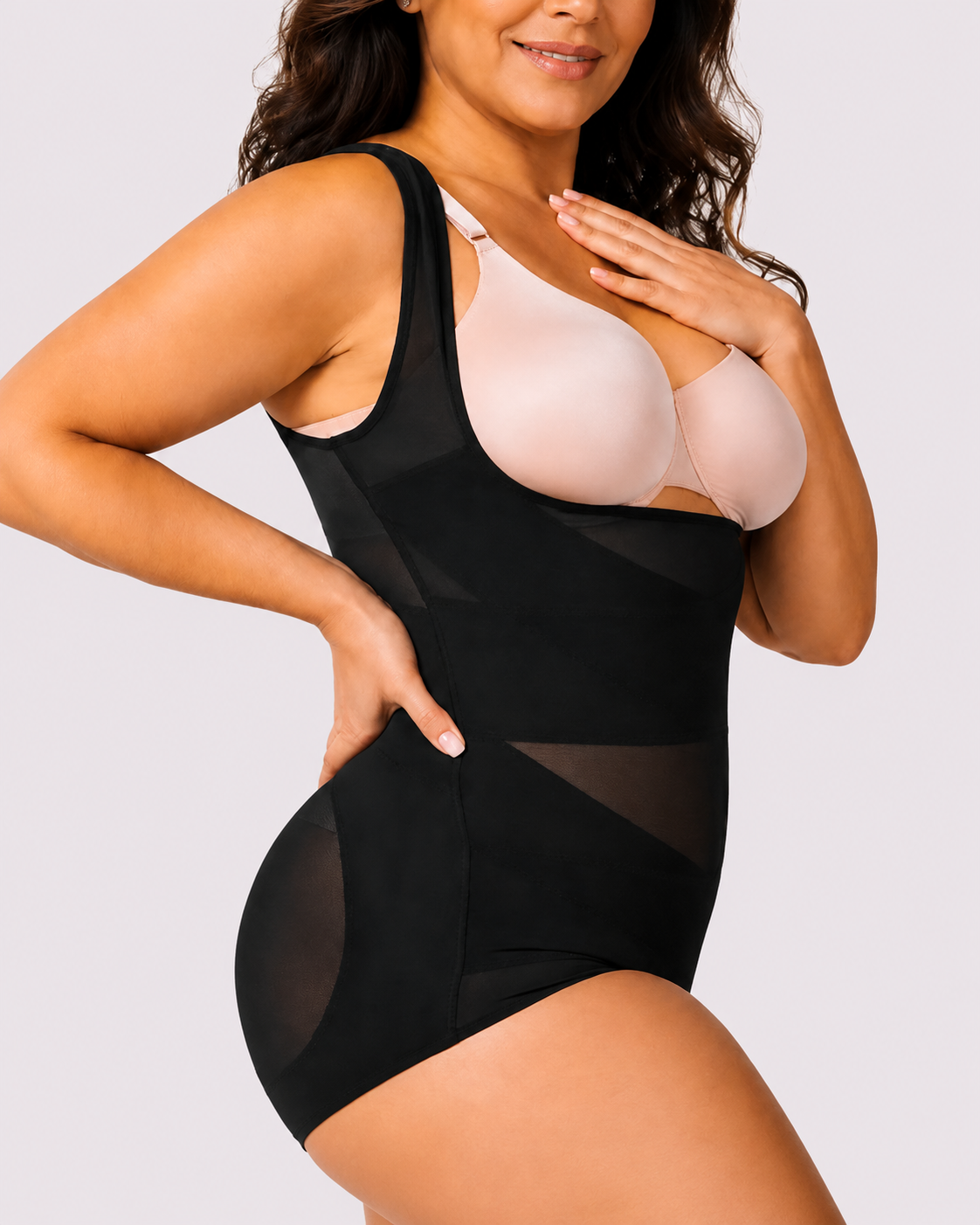 Tummy Control Seamless Open-Bust Shapewear Bodysuit