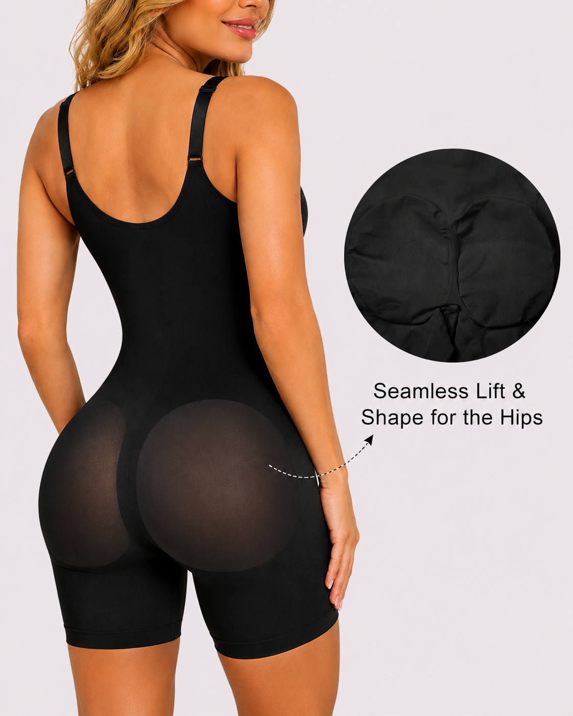 Tummy Control Seamless Zipper Bodysuit Shapewear