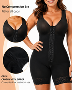 Tummy Control Front-Hook Lace-Trim Shapewear Bodysuit