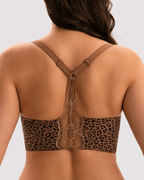 Seamless Deep V Wire-Free Lace Back Bra
