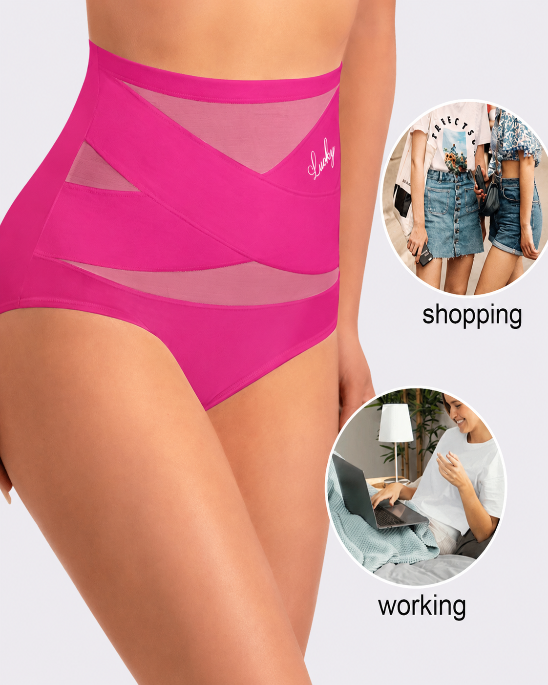 Tummy Control High-Waisted Mesh Shaping Panties