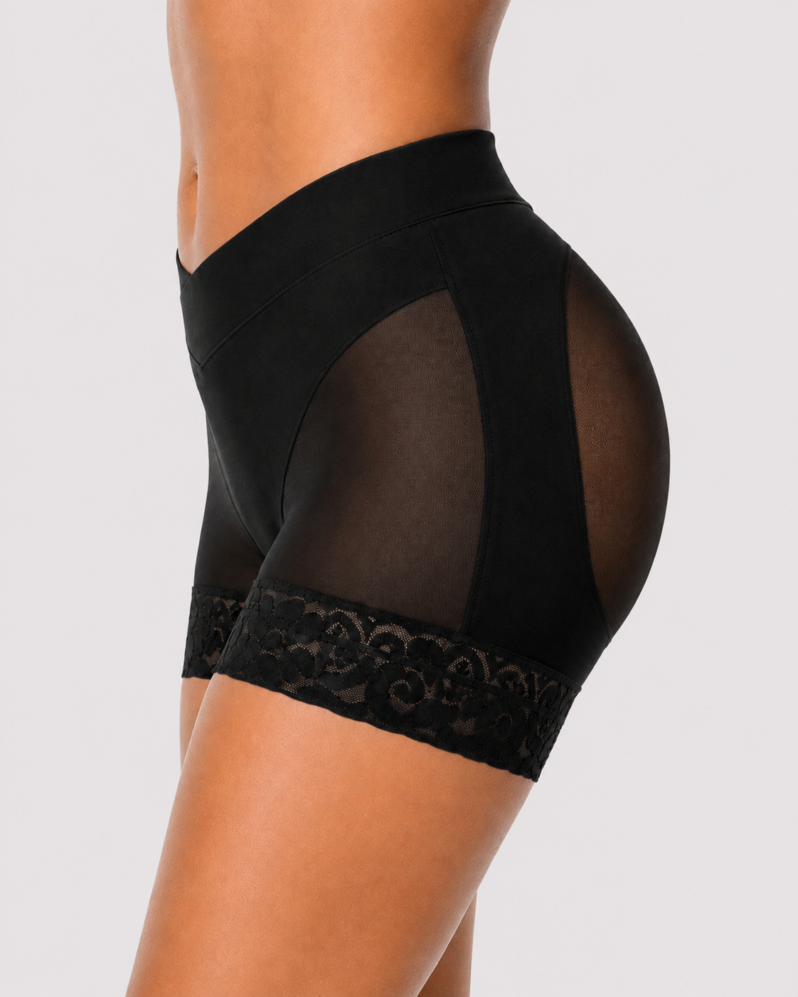 Seamless Butt Lifter Cross-Waist Lace Shaper Panty