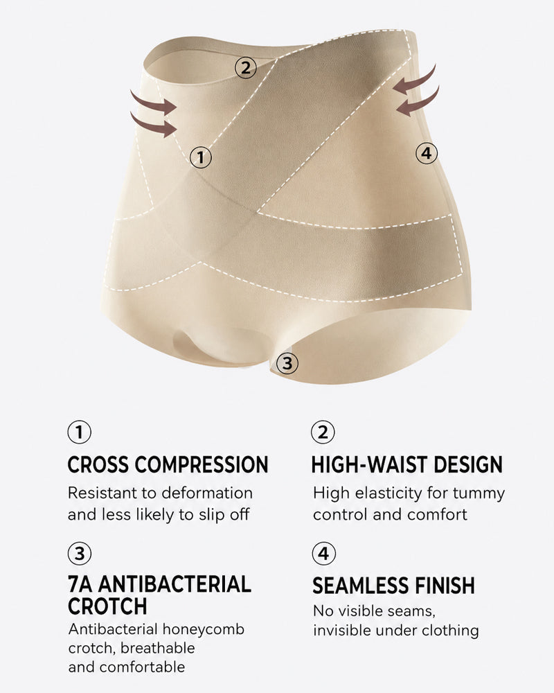 Tummy Control Cross-Compression High-Waist Seamless Briefs