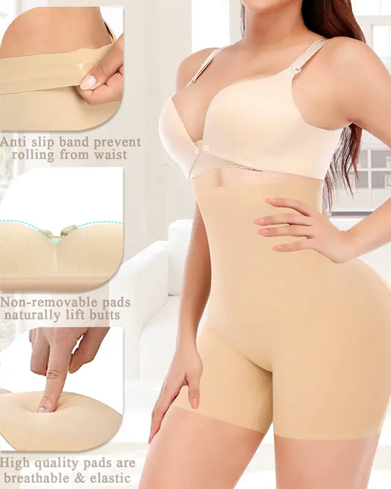 Butt-Lifting High-Waist Padded Thigh-Slimming Shaper Shorts